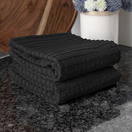 Ritz Royale Solid 2-pc. Kitchen Towels, One Size, Black