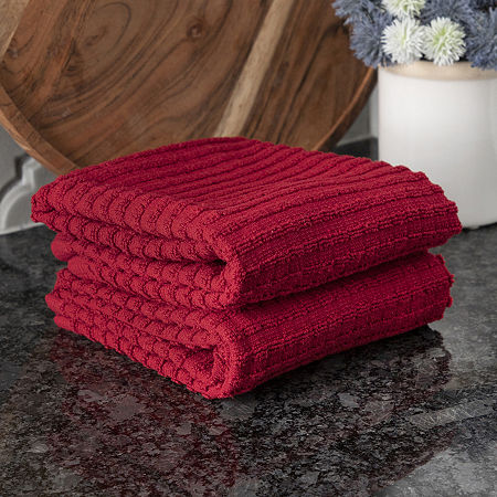 Ritz Royale Solid 2-pc. Kitchen Towels, One Size, Red