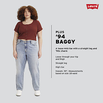 Women's Plus Size Denim Wide Leg Baggy Jeans