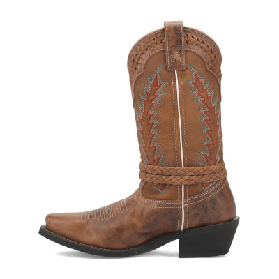 Laredo Womens Knot Time Flat Heel Cowboy Boots