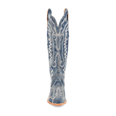 Dan Post Womens Denim Darlin' Flat Heel Cowboy Boots