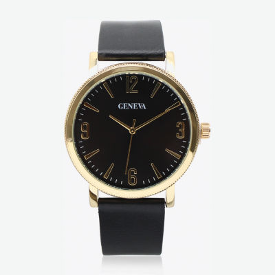 Geneva Mens Black Strap Watch Mac5163jc