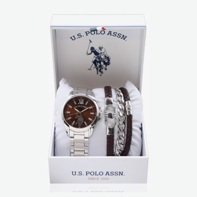 U.S. Polo Assn. Mens Silver Tone Strap Watch Usc20249jc