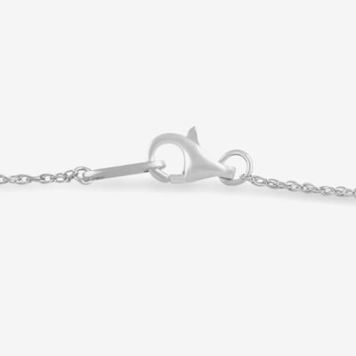 10K White Gold 6 3/4 Inch Rope Heart Chain Bracelet