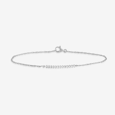 10K White Gold 6 3/4 Inch Rope Chain Bracelet