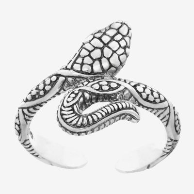 Snake Womens Sterling Silver Cocktail Ring