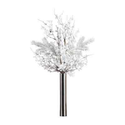 Nearly Natural 30in Artificial In Cylinder Chrome Vase Artificial Flowers