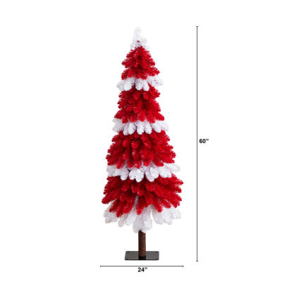 Nearly Natural Pre-Lit Artificial Peppermint 150 Microdot Led Lights 5 Foot Christmas Tree