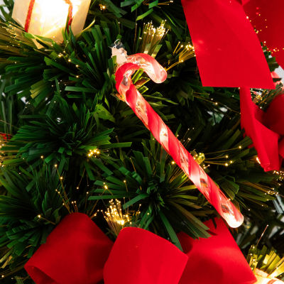 Nearly Natural 24in Pre-Lit Fiber Optic Classic Star Topped With Decorative Planter 2 Foot Pre-Lit Potted Fir Christmas Tree