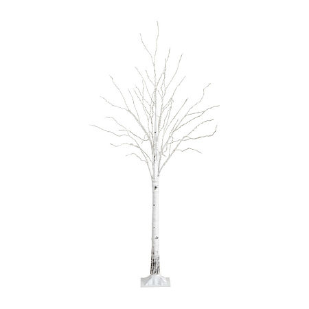 Nearly Natural 3ft Pre-Lit Artificial White Birch With 92 Warm White Led Lights 3 Foot Christmas Tree, One Size, White