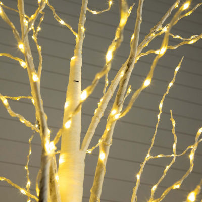 Nearly Natural 3ft Pre-Lit Artificial White Birch With 92 Warm White Led Lights 3 Foot Christmas Tree