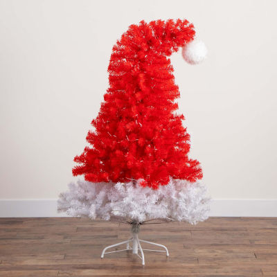 Nearly Natural 5ft Pre-Lit Artificial Holiday Red Santa’S Hat 300 Led Lights And 720 Tips 5 Foot Christmas Tree