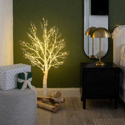 Nearly Natural Pre-Lit Artificial White Twig Tree With 160 Warm White Led Lights 4 Foot Pre-Lit Christmas Tree