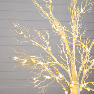 Nearly Natural Pre-Lit Artificial White Twig Tree With 160 Warm White Led Lights 4 Foot Christmas Tree