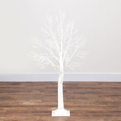 Nearly Natural Pre-Lit Artificial White Twig Tree With 160 Warm White Led Lights 4 Foot Christmas Tree