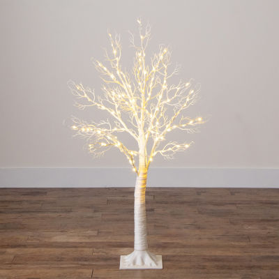 Nearly Natural Pre-Lit Artificial White Twig Tree With 160 Warm White Led Lights 4 Foot Pre-Lit Christmas Tree