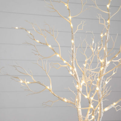 Nearly Natural 35in Pre-Lit Artificial White Birch Branches With 80 Warm White Led Lights Pick