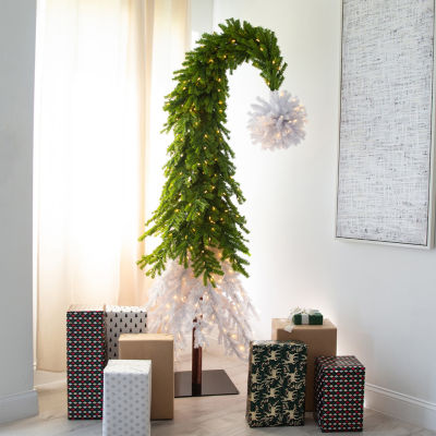 Nearly Natural Green And White Santa’S Hat  With 500 Led Lights And 1275 Bendable Branches 7 Foot Christmas Tree