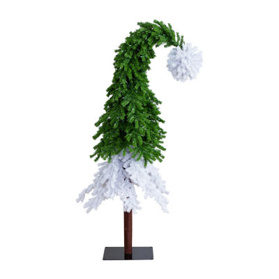 Nearly Natural Green And White Santa’S Hat  With 500 Led Lights And 1275 Bendable Branches 7 Foot Christmas Tree