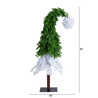 Nearly Natural Green And White Santa’S Hat  With 500 Led Lights And 1275 Bendable Branches 7 Foot Christmas Tree