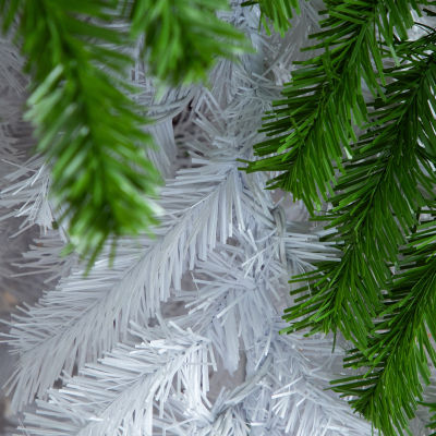 Nearly Natural Green And White Santa’S Hat  With 500 Led Lights And 1275 Bendable Branches 7 Foot Christmas Tree