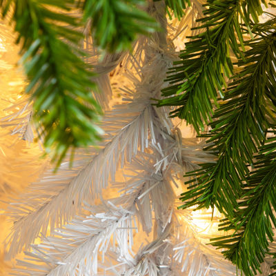 Nearly Natural Green And White Santa’S Hat  With 500 Led Lights And 1275 Bendable Branches 7 Foot Christmas Tree