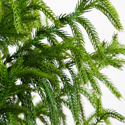 Nearly Natural Artificial Norfolk Pine 5 Foot Potted Pine Christmas Tree