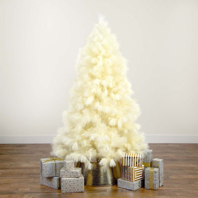 Nearly Natural 6ft Artificial Off-White Pampas Grass 6 Foot Christmas Tree