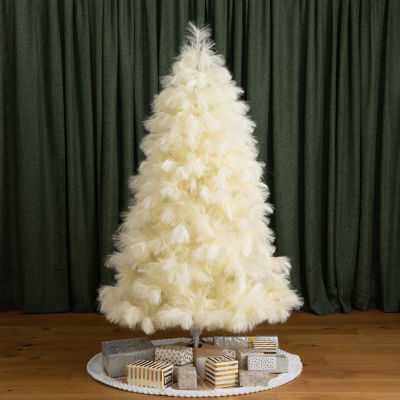 Nearly Natural 6ft Artificial Off-White Pampas Grass 6 Foot Christmas Tree