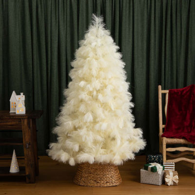 Nearly Natural 6ft Artificial Off-White Pampas Grass 6 Foot Christmas Tree