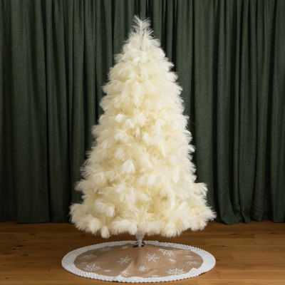 Nearly Natural 6ft Artificial Off-White Pampas Grass 6 Foot Christmas Tree