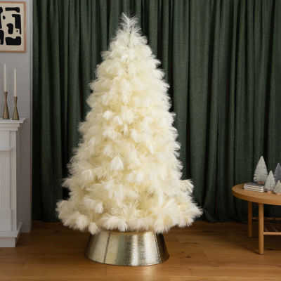 Nearly Natural 6ft Artificial Off-White Pampas Grass 6 Foot Christmas Tree