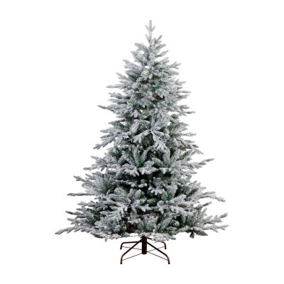 Nearly Natural Pre-Lit Artificial Fraser Fir Flocked With Instant Connect Technology And Warm White Led Lights Foot Christmas Tree