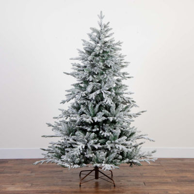 Nearly Natural Pre-Lit Artificial Fraser Fir Flocked With Instant Connect Technology And Warm White Led Lights Foot Christmas Tree