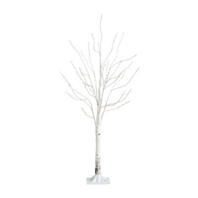 Nearly Natural Pre-Lit Artificial White Birch With Color Changing Led Lights Foot Christmas Tree