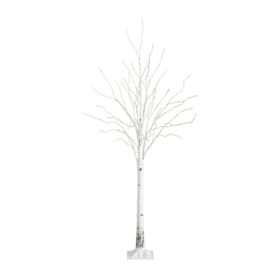 Nearly Natural Pre-Lit Artificial White Birch With 400 Color Changing Led Lights 6 Foot Christmas Tree