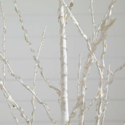 Nearly Natural Pre-Lit Artificial White Birch With 400 Color Changing Led Lights 6 Foot Christmas Tree