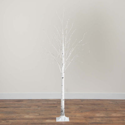 Nearly Natural Pre-Lit Artificial White Birch With 400 Color Changing Led Lights 6 Foot Christmas Tree