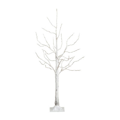 Nearly Natural 4ft Pre-Lit Artificial White Birch With 180 Warm White Led Lights 4 Foot Christmas Tree