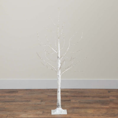 Nearly Natural 4ft Pre-Lit Artificial White Birch With 180 Warm White Led Lights 4 Foot Christmas Tree