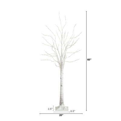 Nearly Natural 5ft Pre-Lit Artificial White Birch With 240 Warm White Led Lights 5 Foot Pre-Lit Birch Christmas Tree