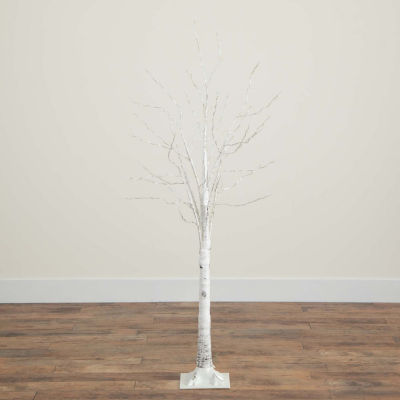 Nearly Natural 5ft Pre-Lit Artificial White Birch With 240 Warm White Led Lights 5 Foot Christmas Tree