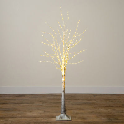 Nearly Natural 5ft Pre-Lit Artificial White Birch With 240 Warm White Led Lights 5 Foot Christmas Tree