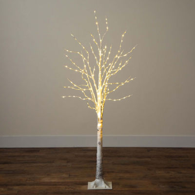 Nearly Natural 5ft Pre-Lit Artificial White Birch With 240 Warm White Led Lights 5 Foot Christmas Tree