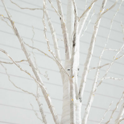 Nearly Natural 7ft Pre-Lit Artificial White Birch With 400 Warm White Led Lights 7 Foot Christmas Tree