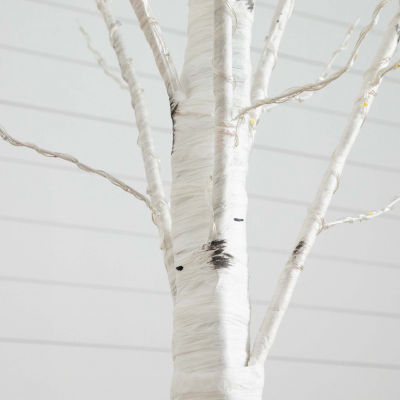 Nearly Natural 7ft Pre-Lit Artificial White Birch With 400 Warm White Led Lights 7 Foot Christmas Tree