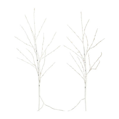 Nearly Natural 36in Pre-Lit Artificial White Birch Branches With 150 Warm White Led Lights 3 Foot Christmas Tree