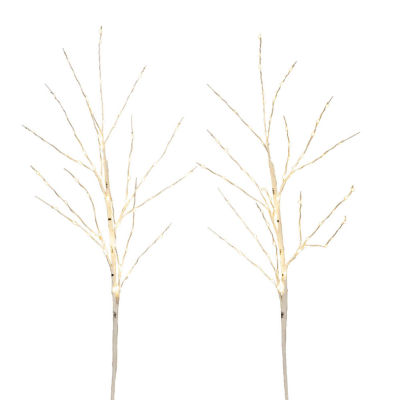 Nearly Natural 36in Pre-Lit Artificial White Birch Branches With 150 Warm White Led Lights 3 Foot Christmas Tree