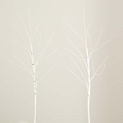 Nearly Natural 36in Pre-Lit Artificial White Birch Branches With 150 Warm White Led Lights 3 Foot Christmas Tree