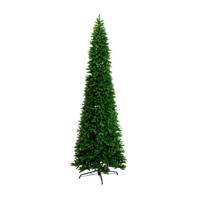 Nearly Natural 15ft Artificial Slim Green Mountain Pine  With 1900 Warm White Led Lights And 5460 Branches Pre-Lit Pine Christmas Tree